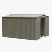 10 x 8FT Garden Shed Metal Apex Roof Outdoor Storage House With Free Foundation