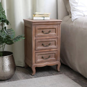Solid Wood 3 Drawer Bedside Table Bedroom furniture, wooden bedroom furniture