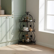 3-Tier Corner Metal Plant Stand Flower Pot Rack Outdoor Indoor Display Shelf