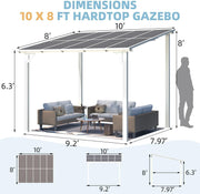 3 x 3m Wall Mounted Pergola Outdoor Aluminium Gazebo Patio Lean to Awning Deck