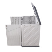 975L Garden Storage Utility Cushion Box Outdoor Waterproof Chest Shed with Base