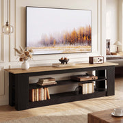 71-Inch Farmhouse Extra Long TV Stand with Storage Shelves for TVs up to 80 Inch