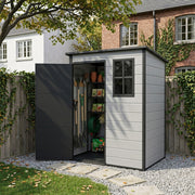 5X3FT Plastic Garden Shed with Floor & Window Lockable Outdoor Storage House UK