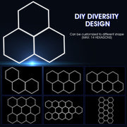 14 Hexagon LED Lighting Detailing Garage Workshop Retail Car Showroom UK