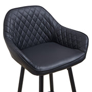 Set of 2 Bar Stools PU Leather Seat Bar Chair for Home Breakfast Kitchen Counter