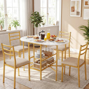 110 x 70 x 76 cm Folding Dining Table with 2 Side Panels