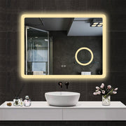 Illuminated Bathroom Mirror With LED light Bluetooth Shaver Socket Demister