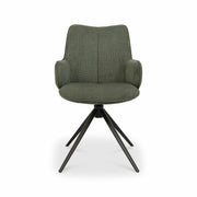 Bentley Designs Rowan Green Fabric Swivel Dining Chair 360 Self Return