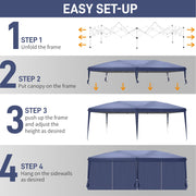 3x6m Outdoor Pop up Gazebo Heavy Duty Party Commercial Market Marquee W/ 6 Sides