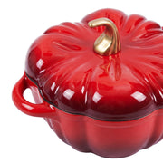 Pumpkin Shaped Enameled Cast Iron Casserole Pot with Lid Halloween Dutch Oven
