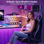 LED Display Case Glass Door RGB Light Music Rhythm 5-Tier Figure Cabinet Box