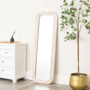 Light Wooden Arched Tall Wall & Leaner Mirror
