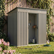 4x 8 FT Galvanised Metal Garden Storage Shed Glitter Effect with Free Foundation
