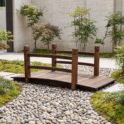 4 FT/125cm Wooden Arch Footbridge Garden Decoration 500 KG Weight Capacity