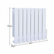1200W Wall Mounted Electric Oil Filled Radiator Aluminum Panel Heater with Timer
