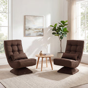 Floor Chair Padded Lounge Chair with Swivel Base 4-Position Adjustable Backrest