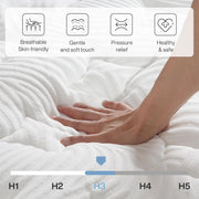 Double Mattress 135cm x190cm, 25cm Deep Memory Foam & Pocket Spring Mattress
