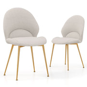 Dining Chairs Set of 2 Upholstered Accent Chairs w/ Curved Backrest