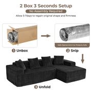 JUMBO CORD MODULAR L SHAPE CORNER SOFA 4 SEATER FURNITURE SETTEE SUITE POUFFE UK
