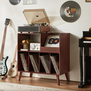 Large record stand with storage record player stand with shelf vinyl record
