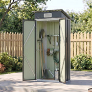 Metal Garden Shed 3X2FT Pent Roof Outdoor Tool Storage House with Lockable Door