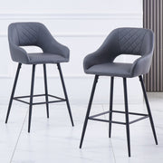 2X Breakfast Bar Stools PU Leather Dining Bar Chairs for Counter Kitchen Cafe