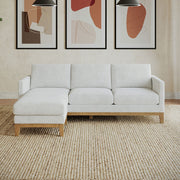 Henredon Murphy Cream Fabric Corner Sofa Reversible Chaise Lounge Coil Cushion