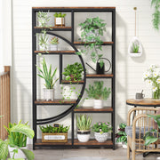Industrial 5-Tier Etagere Bookcase Freestanding Tall Bookshelf w/ 9 Open Storage