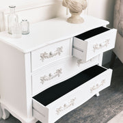 White Wooden Chest of Drawers Storage Unit Shabby French Chic Bedroom Furniture
