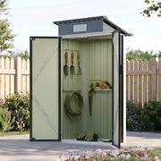 Metal Garden Shed 3X2FT Pent Roof Outdoor Tool Storage House with Lockable Door