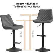 4PCS Swivel Bar Stools Velvet/Faux Suede Breakfast Adjustable Height Bar Chair