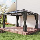 3.6 x 4m Aluminium Hardtop Gazebo Canopy with Polycarbonate Roof & Sidewalls