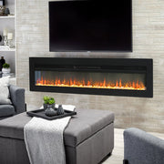 Electric Heater LED Fireplace Media Wall Fire Insert/ Wall Mount/ Stand 70-inch
