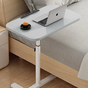 Adjustable Overbed Table Bedside Laptop Tray Table on Wheels Hospital Home Grey