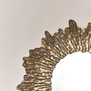 Large Antique Gold Round Sunburst Mirror - 74cm x 74cm wall mirror decorative