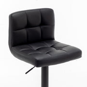 Set of 3 Black Bar Stools, Chicago, Faux Leather, swivel, height adjustable