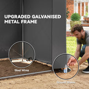 8 x 4 ft Garden Storage Shed with Roll-up Zipper Door Grey Refurbished