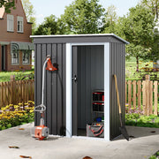 Anthracite Metal Garden Shed Outdoor Tools Storage Sheds Small House - 5ft x 3ft