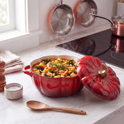 Pumpkin Shaped Enameled Cast Iron Casserole Pot with Lid Halloween Dutch Oven