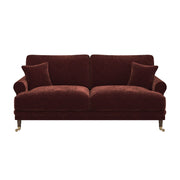 Berry Brown Chenille Feather-Filled 3 Seater Sofa - Payton Heritage PHR001