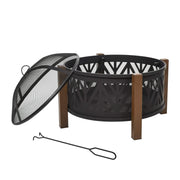 2-in-1 Outdoor Fire Pit Bowl with BBQ Grill Grate 30
