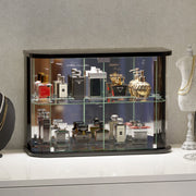 Small Rounded Display Cabinet with Glass Doors & RGB Lights for Action Figures