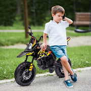 12V Licensed Kids Motorbike with Training Wheels, Yellow