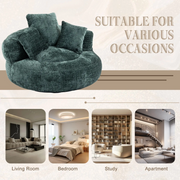 Bean Bag Chair !SALE! Oversized Memory Foam Lounge Sofa High Back Green