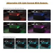 LED Coffee Table with 2 Drawers Cocktail Sofa Center Table for Living Room