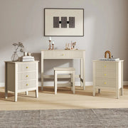Dressing Table, Stool & Pair of 3 Drawer Bedside Tables - Hales Taupe Range