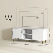Modern TV Stand Cabinet with Storage for Living Room, White