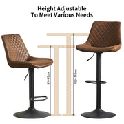 4PCS Swivel Bar Stools Velvet/Faux Suede Breakfast Adjustable Height Bar Chair