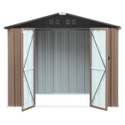 6ft x 8ft Garden Shed Metal Tool Sheds Outdoor Storage House Tools Box with Base