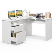 L Shaped Computer Desk 150cm Corner Study Writing Desk with Drawer